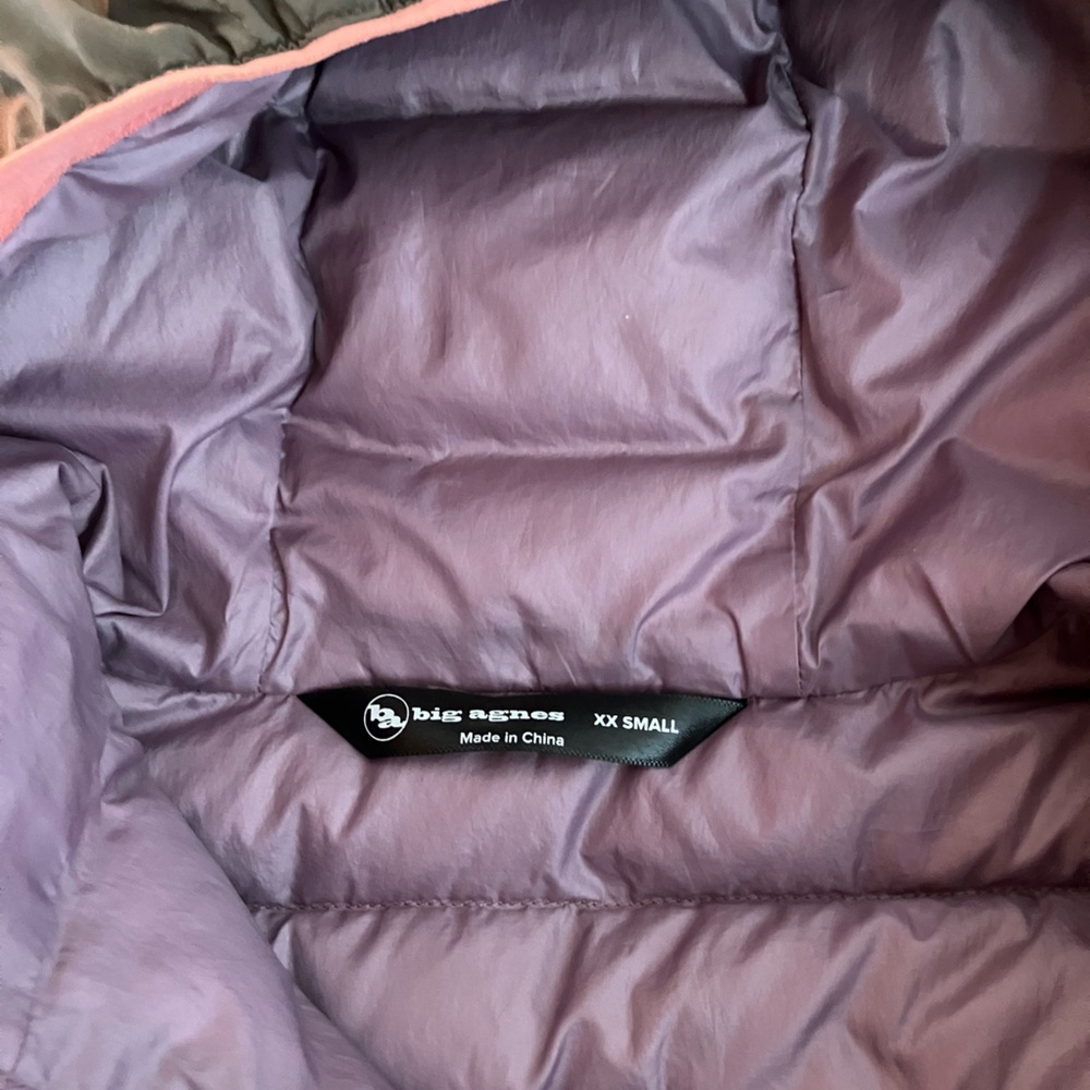 Kids Pink and Green Puffer Jacket - Picture 3 of 4